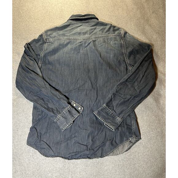 American Eagle Outfitters Jean Jacket Mens Medium Pearl Snap Vintage Fit Denim - Picture 9 of 10